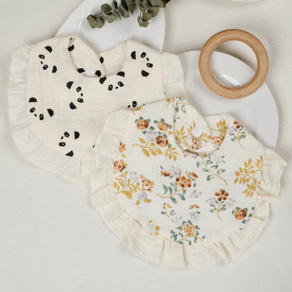 3pcs Baby Ruffle Edge Bibs Infant Burp Cloth