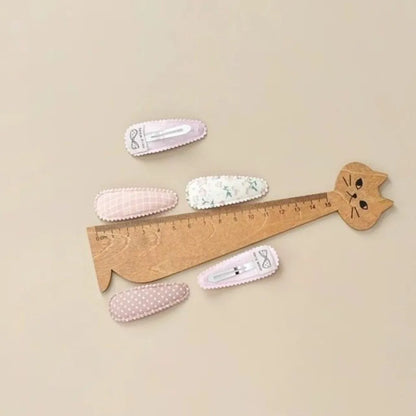 6 Pcs/Set Lovely 2inch Baby Hair Clips Handmade Lace Embroidery Snap Clips Cotton Plaid Floral Print Hairpins for Baby Girl